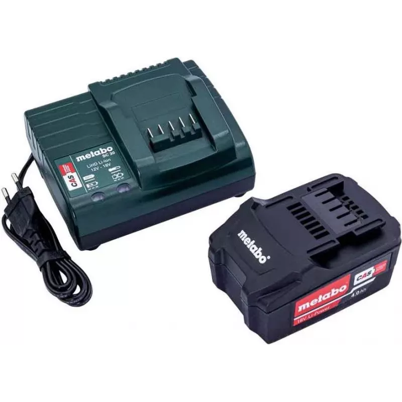 Baterijos ir įkroviklio rinkinys Metabo BASIC SET 1 X 4.0 AH ličio jonų 4 Ah
