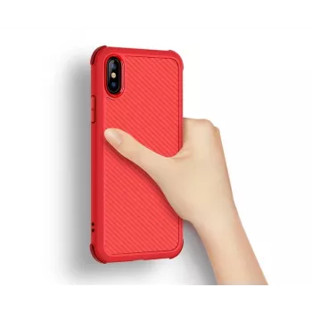 Smūgiams atsparus dėklas Devia Shark1, skirtas iPhone XS Max (6,5) — raudonas