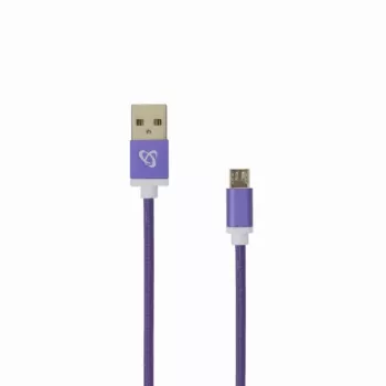Sbox USB->Micro USB M/M 1m USB-10315U slyvų violetinis