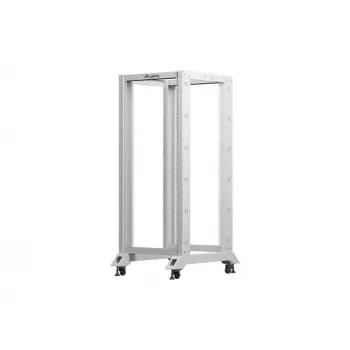 LANBERG 19 colių atviras stovas 27U 600x800 mm pilkas, 27U atviro rėmo serverių stovas