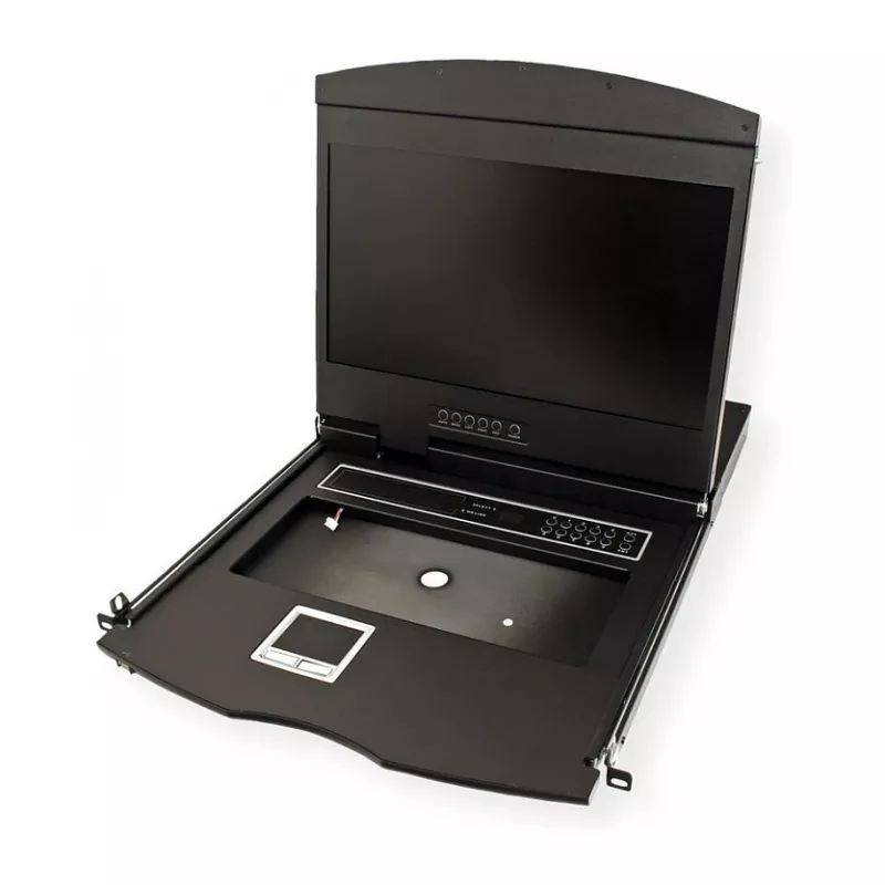 Stovo konsolė VALUE 26.99.0123, 17 colių (43,2 cm) LCD, 1280×1024, 1U, prancūziška klaviatūra, juoda