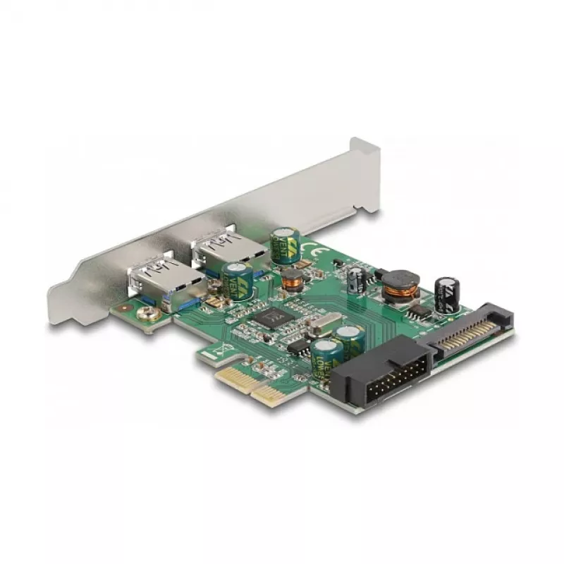 DeLOCK PCI Express x1 kortelė su 2 x USB 3.2 Gen 1 Type-A + 1 x vidinis 19 kontaktų lizdas