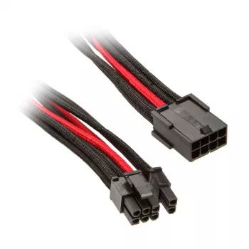 SidabrinėStone PCIe-8-Pin to PCIe-6+2-Pin kabelis, 250mm - juoda/raudona