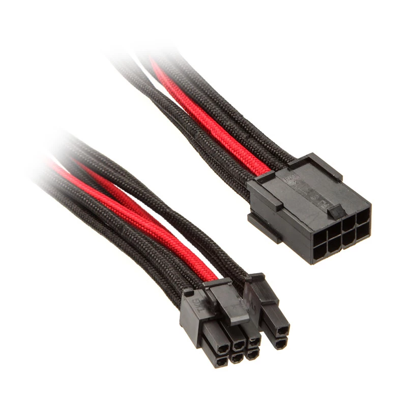 SidabrinėStone PCIe-8-Pin to PCIe-6+2-Pin kabelis, 250mm - juoda/raudona