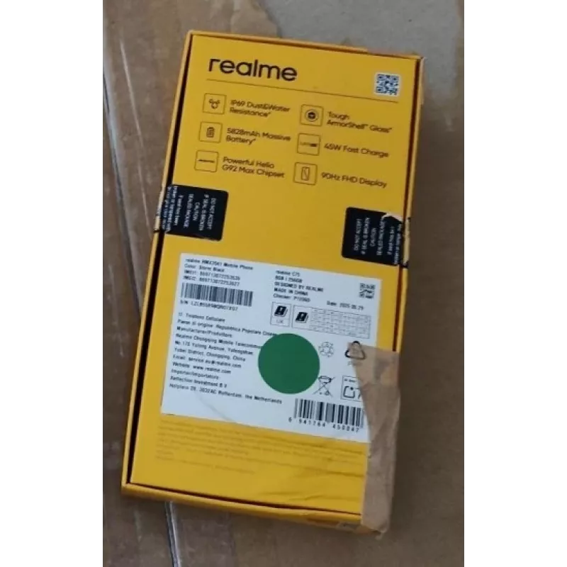 Realme C75 RMX3941(EU) 256GB 8GB Storm Juoda Damage Box