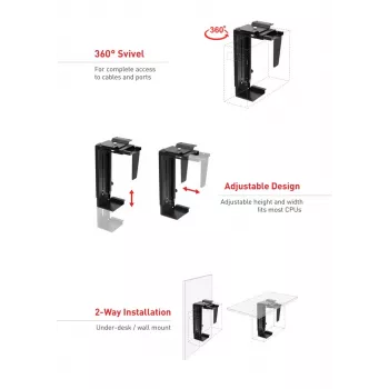 The MC-713 vnt. Holder Computer Under Desk Table Bracket Support Storage
