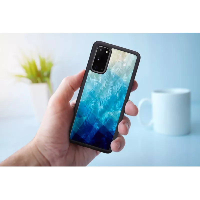Apsauginis telefono dėklas iKins Samsung Galaxy S20 – mėlyno ežero juoda apdaila