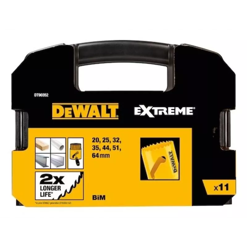 DeWALT DT90352-QZ gręžimo skylių pjūklų rinkinys 7 vnt. metalui, plastikui, medžiui