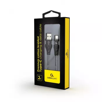 Gembird CC-USB2B-AMCM-2M-BW USB kabelis USB 2.0 USB A USB C juoda, balta