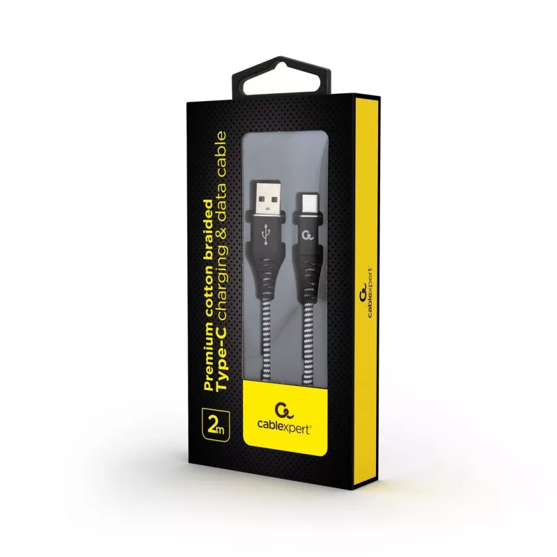 Gembird CC-USB2B-AMCM-2M-BW USB kabelis USB 2.0 USB A USB C juoda, balta