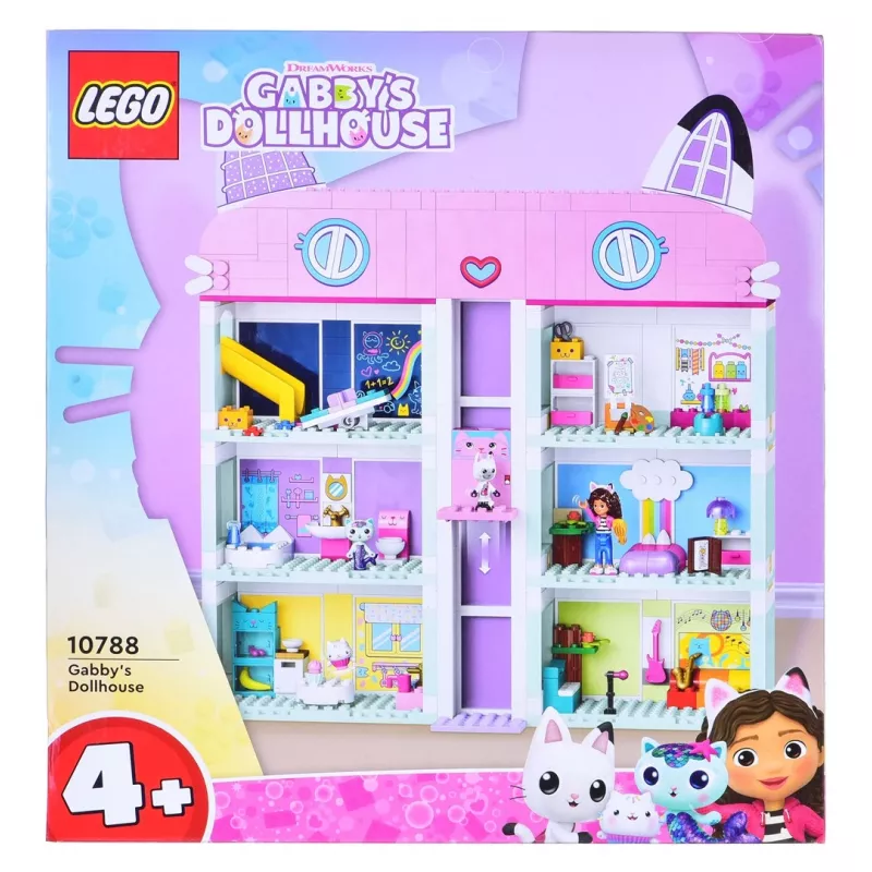 Konstruktorius LEGO Gabby's Dollhouse rinkinys 10788 — 498 dalys, 3 minifigūrėlės, nuo 4 metų