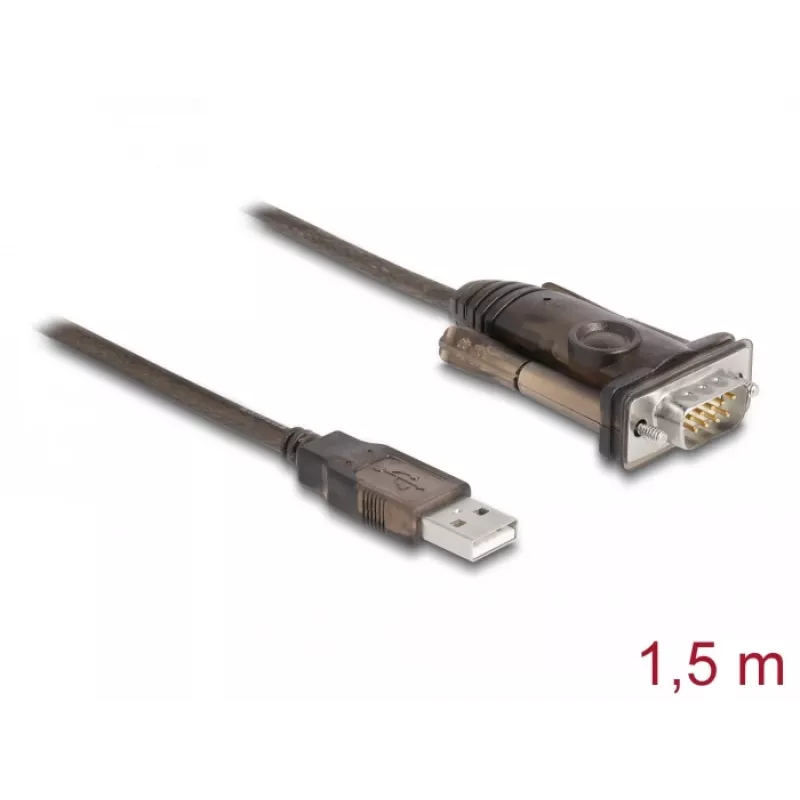 Adapter USB 2.0 Type-A į Serial RS-232 D-Sub 9 kontaktų kištukas DeLOCK 62646