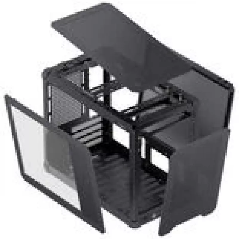 Jonsbo C6 MAX kompiuterio korpusas, mini korpusas, Micro-ATX, grūdintas stiklas - juoda