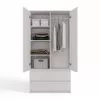 Wardrobe Top E Shop SZAFA MALWA B 5 lentynos 2 varstomos durys balta 900×500×1800 mm