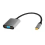 USB Type-C į VGA (D-Sub) vaizdo adapterio kabelis LOGILINK CUA0104 0,15 m, pilka / juoda
