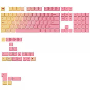 Klavišų dangteliai GLORIOUS GPBT Gradient Grapefruit ANSI išdėstymo PBT dažais įlieti klavišų dangtelių rinkinys