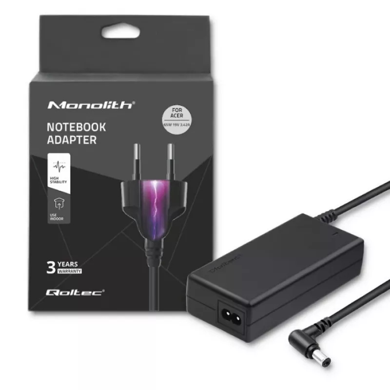 Notebook Qoltec maitinimo šaltinis Pour Acer 65w 3.42a 19v 5.5x2.5 50016.65w