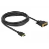 DeLOCK - Vaizdo kabelis - HDMI / DVI - DVI-D (M) į HDMI (M) - 2,0 m - Triguba izoliacija - Juoda - Varžteliai (85654)