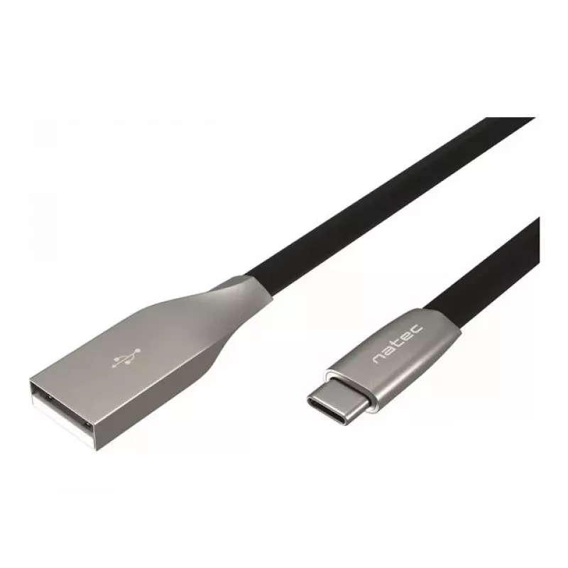 NATEC kabelis USB-C/A 2.0 1m prati 1m juodas metalas