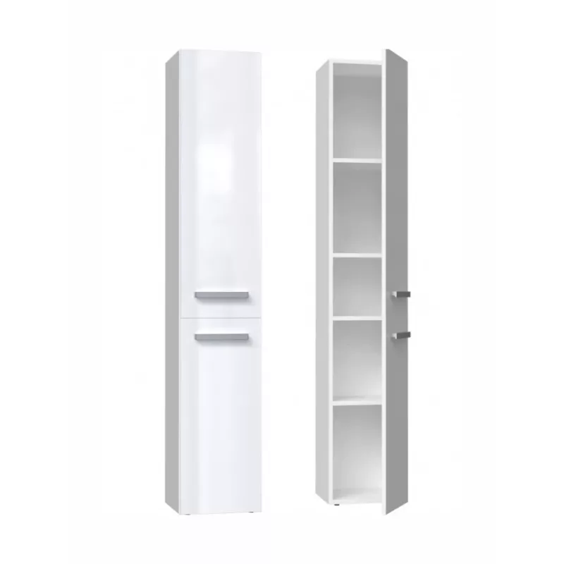Vonios spintelė-spinta top e shop NEL II BIEL POŁ — laisvai stovinti, 5 lentynos, 310×300×1740 mm, balta
