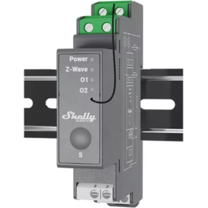Kietojo kūno relė Shelly Wave Pro 2 2 kanalų 25 A 110–240 V DIN bėgelis, 868,4 MHz