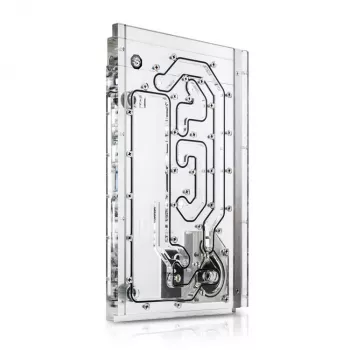 Vandens blokas BitsPower BPTA-WDPO11DS-P5D — skaidrus, 207×317×66,3 mm, 1/4 colio sriegis, 12 V/20 W