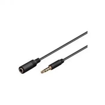 Wentronic Goobay 3,5 mm lizdo ilginamasis laidas, juodas, 2 m - 3,5 mm kištukas (4 kontaktų, stereofoninis) > 3,5 mm lizdas (4 kontaktų, stereofoninis) (62479)