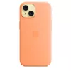 Apple iPhone 15 Silicone Case with MagSafe - Oranžinė Sorbet