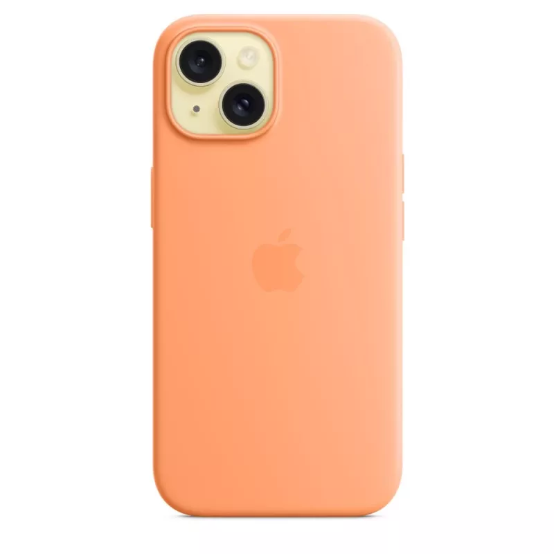 Apple iPhone 15 Silicone Case with MagSafe - Oranžinė Sorbet