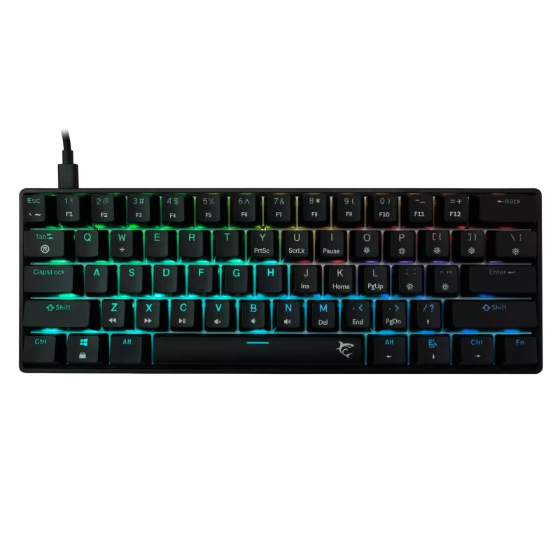Mechaninė klaviatūra White Shark Shinobi-2 Juoda US layout su Brown jungikliais