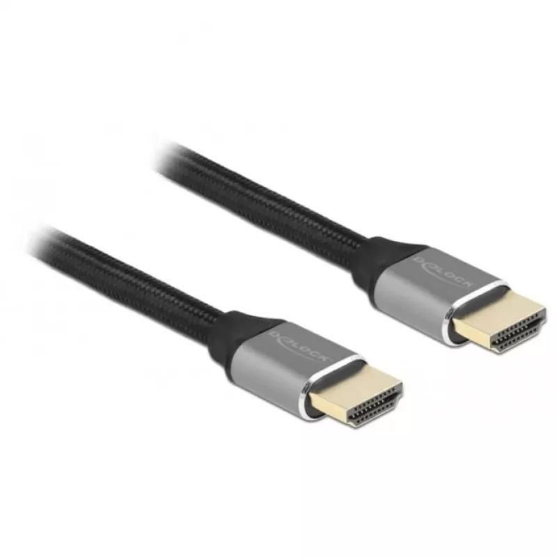HDMI laidas DeLOCK Ultra High Speed 48 Gbps 8K 60 Hz pilkas 1 m