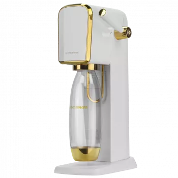 SodaStream karbonizatorius auksinis baltas 1L plastikinis 60L talpa