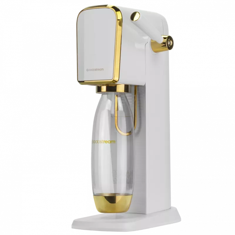 SodaStream karbonizatorius auksinis baltas 1L plastikinis 60L talpa