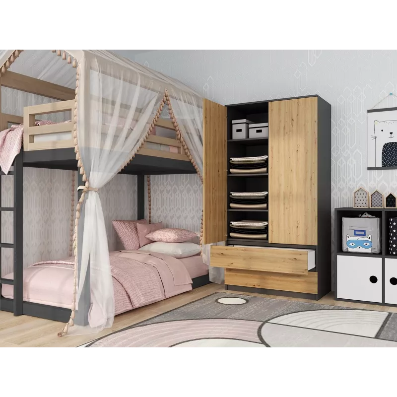 Topeshop SZAFA MALWA AN/AR K bedroom wardrobe/closet 5 shelves 2 durelės(s)