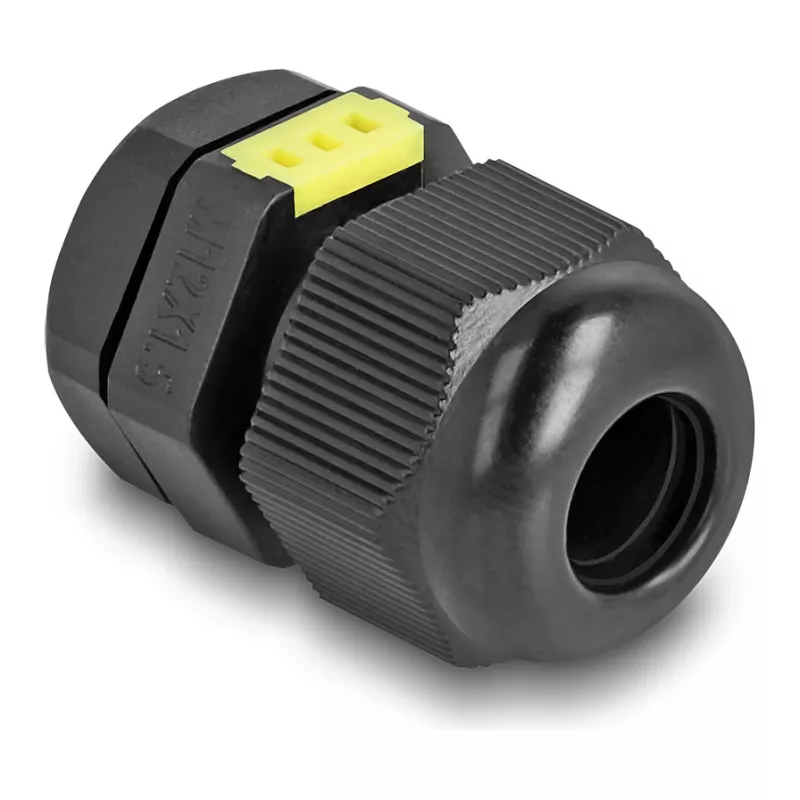 Kabelio sandariklis M12 DELOCK su ventiliacija IP68, plastikinis, juodas, 2 vnt.