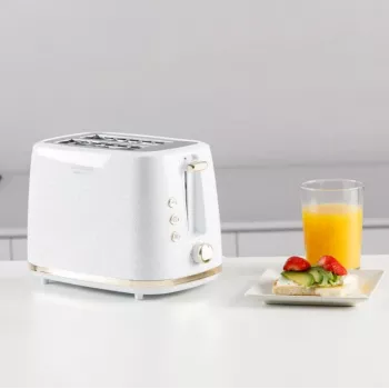 Skrudintuvas Taurus TO800P 2 riekių 800 W baltas su mygtukų ir sukamojo valdymo funkcijomis