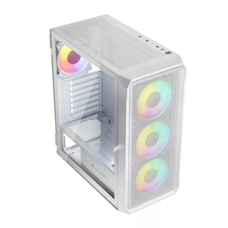 Logic PORTOS ARGB MINIDI USB 3.0 korpusas baltas