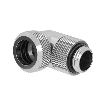 Barrow Multi-Link Adapter Connector 90 laipsnių G1/4 AG į 12mm AD kietvamzdis - Pasukamas, Sidabrinis (TWT90KND-K12 s)