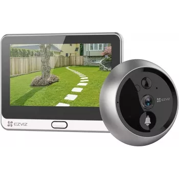 Apsaugos kamera EZVIZ DP2C 2 MP, 4,3 col. ekranas, Wi‑Fi, PIR judesio jutiklis, MicroSD iki 512 GB, lauko/vidaus, auksinė