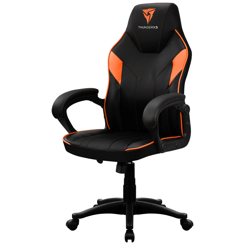 Žaidimų kėdė Thunder X3 EC1 juoda oranžinė — ergonomiškas dizainas, reguliuojamas aukštis