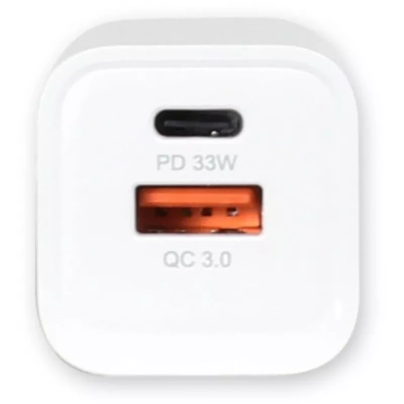ALLNET maitinimo adapteris PSU-GaNPD-USB-1A1C-33W — 33W USB-C PD ir USB-A QC įkroviklis, EU kištukas