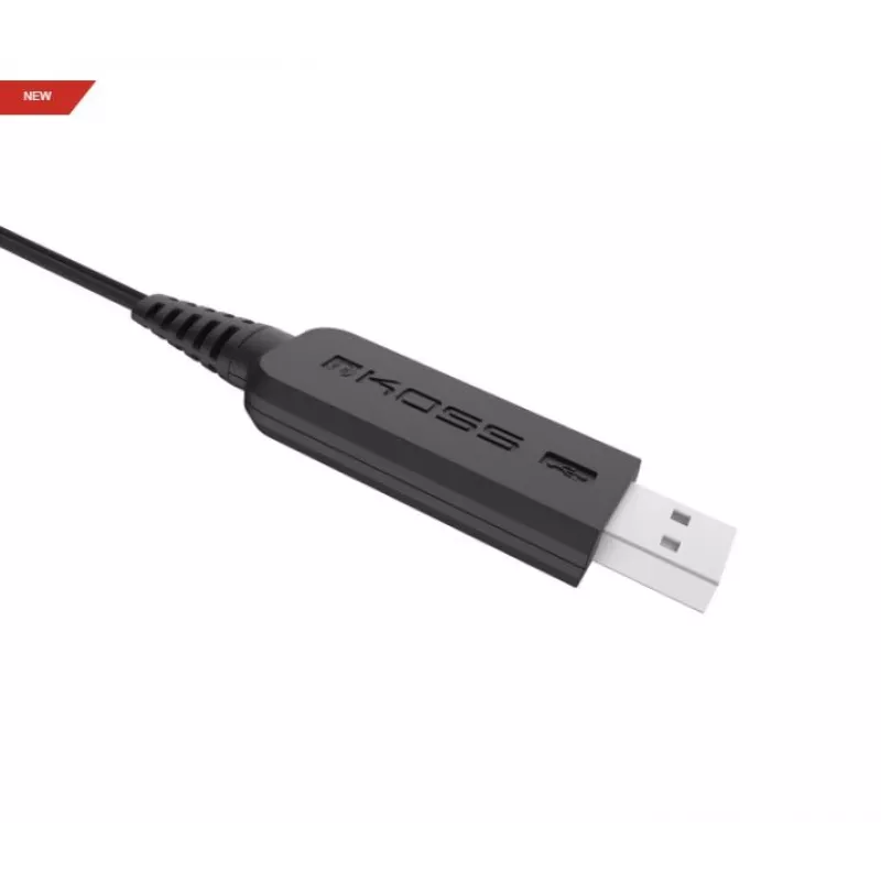 Koss CS200 USB ausinės su laidu, lankeliu, skirtos skambučiams/muzikai, USB Type-A, juodos