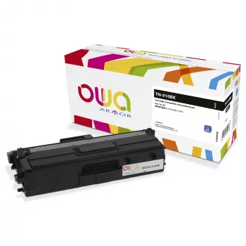 OWA dažų miltelių kasetė, suderinama su BROTHER TN-910BK juoda (9 000 psl.)
