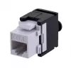 Keystone lizdas A-LAN MKB-U6-1 — RJ45 U/UTP Cat6, 22/26 AWG, juodas/baltas ABS korpusas