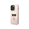 Karl Lagerfeld KLHMP14XSLKHLP iPhone 14 Pro Max 6.7 kietas dėklas šviesiai rožinis / šviesiai rožinis Silikonas Karl coliais Galvutė Magsafe