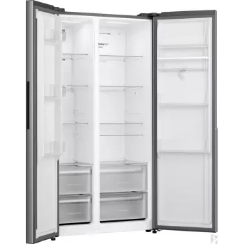 Gorenje HZF55082 NRS917E41XWD G400, Pastatomas, Amerikietiškos durys, Pilka, 2 durys (-ų), Jutiklinis, LED