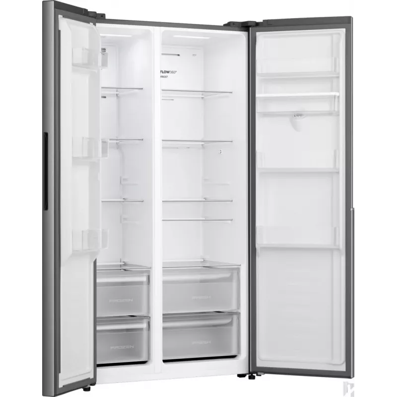 Gorenje HZF55082 NRS917E41XWD G400, Pastatomas, Amerikietiškos durys, Pilka, 2 durys (-ų), Jutiklinis, LED