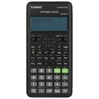 Mokslinis skaičiuotuvas CASIO FX-82ES PLUS-2 Pocket — 252 funkcijos, taškinis 12 skaitmenų ekranas, maitinamas baterijomis (AAA), juodas