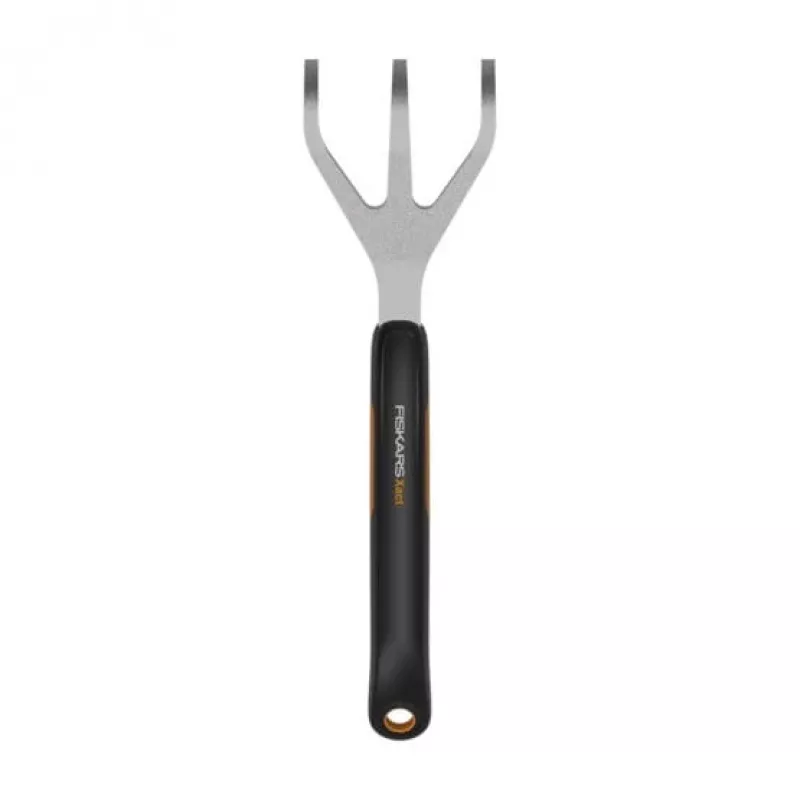 Fiskars Xact Juoda, nerūdijančio plieno rankinis kultivatorius