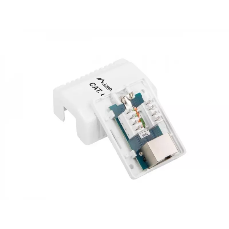 Paviršinis RJ-45 lizdas baltas Lanberg OS6-0001-W